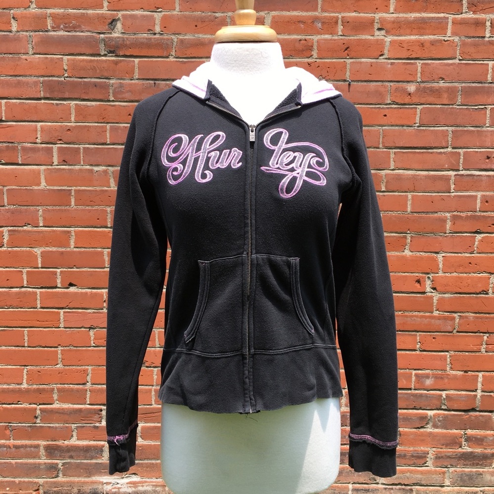 VTG Y2K Hurley Women’s Zip Up Hoodie, M
